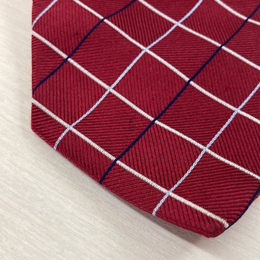 Brooks Brothers Makers‎ Mens Neck Tie 58" Long Red Plaid Classic Blue Window - Picture 5 of 6